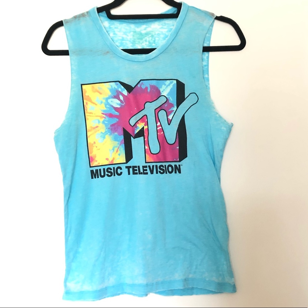 Mtv small blue tank top